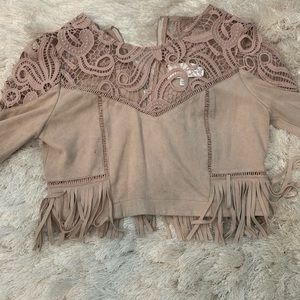 Cropped suede going out top